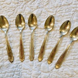 6 vintage silver plated teaspoons engraved with W